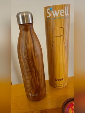 S'well Wood-Grain Insulated Bottle - Brown